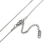 304 Stainless Conch Shell Shaped Pendant Round Snake Chain Necklaces NJEW-Z044-03P-3