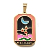 Tarot 304 Stainless Steel Enamel Pendants STAS-M119-09E-G-1