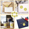 12 Sheets Self Adhesive Gold Foil Embossed Stickers DIY-WH0451-014-4