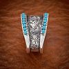 Retro Alloy & Turquoise Finger Rings FS-WG1E1DC-03-2