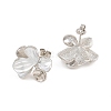Brass Enamel Stud Earring Findings KK-CBA58F9-01P-04-2