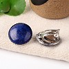 Natural Dyed Lapis Lazuli Dome/Half Round Clip-on Earrings EJEW-J090-02-1