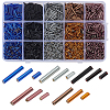 120G 15 Styles Glass Bugle Beads SEED-PH0002-60B-1