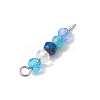 4Pcs 4 Colors Faceted Round Glass Beaded Connector Charms PALLOY-JF02631-4