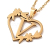 PVD Vacuum Plating 201 Stainless Steel Pendant Necklaces NJEW-R267-02V-G-4