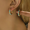 Real 18K Gold Plated 304 Stainless Steel Hoop Earrings LR9688-2-2
