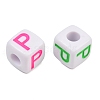 Opaque Acrylic Enamel European Beads AC-ACBA1794-04P-2