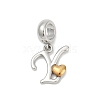 Brass European Dangle Charms KK-Z097-01Y-GP-1