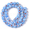 Handmade Millefiori Lampwork Beads Strands LAMP-R143-01E-2