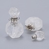 Faceted Natural Quartz Crystal Openable Perfume Bottle Pendants G-I287-06P-A-2
