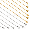 20Pcs 2 Colors 304 Stainless Steel Cable Chain Necklaces Set MAK-NB0001-23-1