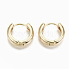 Brass Huggie Hoop Earrings KK-S356-151G-NF-1