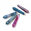 Natural Crackle Agate Big Pointed Pendants G-T062-15-1