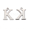 Tarnish Resistant 304 Stainless Steel Alphabet Charms STAS-H122-K-P-1