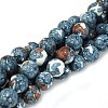 Synthetic Ocean White Jade Round Bead Strands G-M165-8mm-15-3