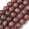 Natural Rhodonite Round Bead Strands G-J302-10-12mm-01-1