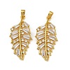 Rack Plating Brass Clear Cubic Zirconia Pendants KK-L236-04C-G-1