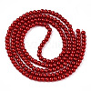 Baking Paint Pearlized Glass Pearl Round Bead Strands X-HY-Q003-4mm-74-2