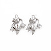 Brass Micro Pave Clear Cubic Zirconia Pendants KK-N232-294P-1