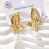 304 Stainless Steel Butterfly Wing Stud Earrings EJEW-S253-22G-1