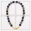 Round Gemstone & Evil Eye Lampwork Beaded Chain Mobile Straps HJEW-AB00365-4