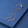 Adjustable Brass Micro Pave Cubic Zirconia Chain Bracelet Making ZIRC-CJ0001-01G-6
