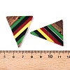 Jamaican Colour Epoxy Resin & Walnut Wood Pendants X-RESI-N039-122T-3