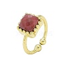 Adjustable Natural Gemstone Finger Rings RJEW-L089-13G-2