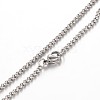 304 Stainless Steel Rolo Chain Cross Pendant Necklaces NJEW-JN01287-5