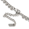 304 Stainless Steel Round Ball Charms Link Chain Necklaces NJEW-G119-01P-3