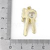 Brass Micro Pave Clear Cubic Zirconia Pendants KK-Z078-33G-3