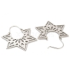 304 Stainless Steel Hollow Star Hoop Earrings EJEW-P248-06P-3