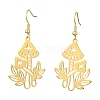 Hollow Mushroom 201 Stainless Steel Dangle Earrings EJEW-TA00389-01-1