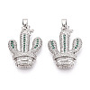 Brass Micro Pave Cubic Zirconia Pendants KK-N257-72P-1