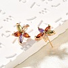 Brass Micro Pave Cubic Zirconia Stud Earrings EJEW-R018-10G-04-2