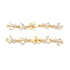 Brass Pave Clear Cubic Zirconia Connector Charms KK-Z139-12G-03-1