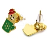 Ion Plating(IP) 304 Stainless Steel Enamel Stud Earrings EJEW-I316-04G-10-2