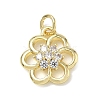 Brass with Rhinestone Charms KK-CBAD872-01G-03-1