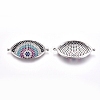 Brass Micro Pave Cubic Zirconia Links connectors ZIRC-K081-88P-1