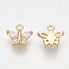 Brass Cubic Zirconia Charms X-KK-S348-441-2