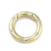 Brass Micro Pave Clear Cubic Zirconia Spring Gate Rings KK-M293-54G-1