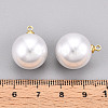 Brass & ABS Plastic Imitation Pearl Pendants KK-N261-16mm-121G-3