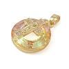 Brass Micro Pave Cubic Zirconia with Glass Pendents KK-Q815-01G-04-2