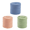 3 Rolls Polyester Raw Edges Ribbons SRIB-TAC0002-26D-2