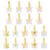 36Pcs 9 Colors Baking Paint Handmade Lampwork Pendants PALLOY-TA00157-2
