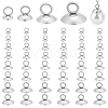 80Pcs 4 Styles 201 Stainless Steel Bead Cap Pendant Bails STAS-UN0063-51-1