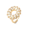 Adjustable Brass Micro Pave Cubic Zirconia Cuff Rings for Women RJEW-B139-05G-4