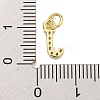 Initial Letter Brass with Cubic Zirconia Charms KK-Q814-26J-G-3