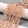 Transparent Electroplate Glass Beads Strands EGLA-A039-T4mm-B12-4