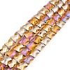 AB Color Plated Transparent Glass Beads Strands EGLA-P051-06A-A13-1